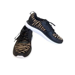 Vionic Delmar Remi Tiger Print Leather Sneakers Side Zip Women’s 10